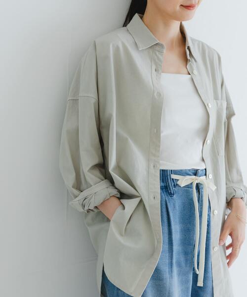 URBAN RESEARCH(アーバンリサーチ)の「new basic ガーメントダイオーバーシャツ(シャツ/ブラウス・レディース・ピンク/グリーン系その他/アイボリー・FREE)」の13枚目の写真