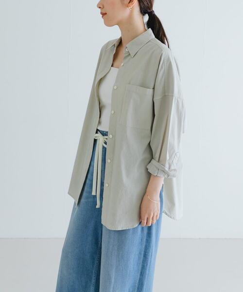 URBAN RESEARCH(アーバンリサーチ)の「new basic ガーメントダイオーバーシャツ(シャツ/ブラウス・レディース・ピンク/グリーン系その他/アイボリー・FREE)」の16枚目の写真