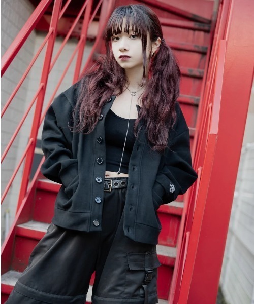 L.H.P(エルエイチピー)の「gibous/ギボス/別注スウェットカーディガン(クルーネック)(カーディガン/ボレロ・レディース・ブラック/グレー/ブルー・L/M)」の12枚目の写真