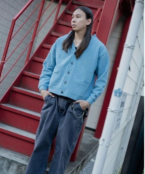 L.H.P(エルエイチピー)の「gibous/ギボス/別注スウェットカーディガン(クルーネック)(カーディガン/ボレロ・レディース・ブラック/グレー/ブルー・L/M)」の8枚目の写真