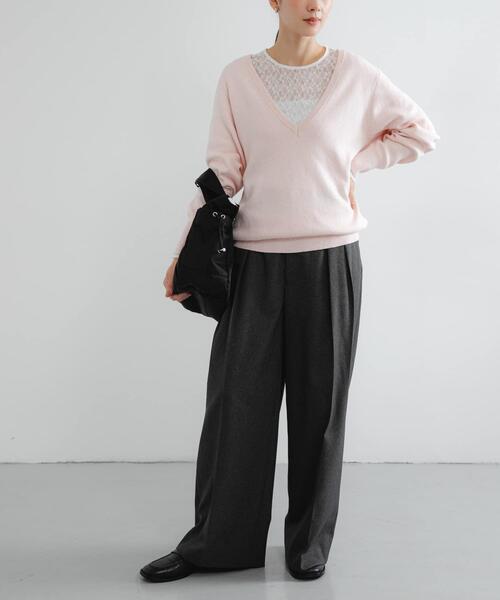 URBAN RESEARCH(アーバンリサーチ)の「new basic カシミヤコットンVネックチュニックニット(チュニック・レディース・ピンク/ブルー系その他/カーキ・FREE)」の8枚目の写真