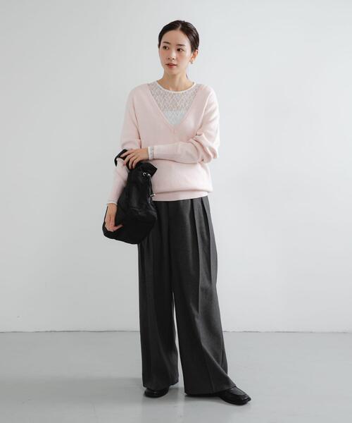 URBAN RESEARCH(アーバンリサーチ)の「new basic カシミヤコットンVネックチュニックニット(チュニック・レディース・ピンク/ブルー系その他/カーキ・FREE)」の9枚目の写真
