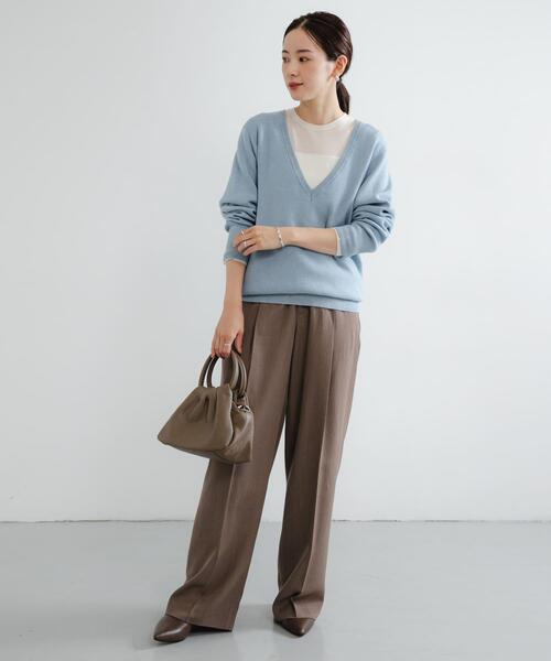 URBAN RESEARCH(アーバンリサーチ)の「new basic カシミヤコットンVネックチュニックニット(チュニック・レディース・ピンク/ブルー系その他/カーキ・FREE)」の18枚目の写真