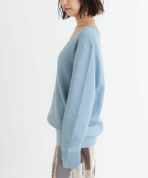 URBAN RESEARCH(アーバンリサーチ)の「new basic カシミヤコットンVネックチュニックニット(チュニック・レディース・ピンク/ブルー系その他/カーキ・FREE)」の20枚目の写真