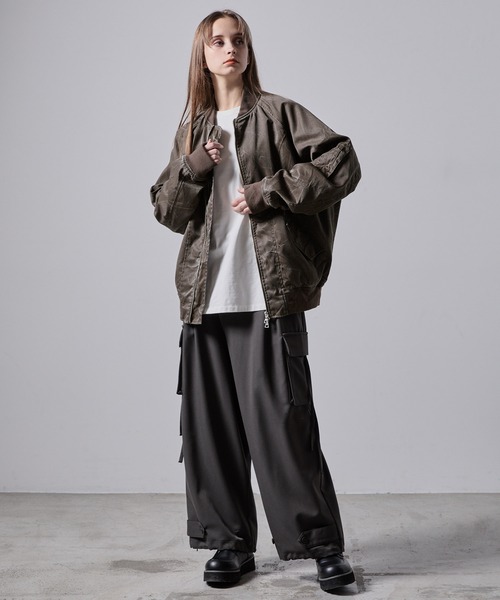 CLEL(クレイル)の「【CLEL】Vintage Design Short MA-1 Blouson/ヴィンテージ デザイン ショートMA-1ブルゾン(ブルゾン・メンズ・ブラウン/チャコールグレー/ブラック・L/M/S/XS)」の4枚目の写真