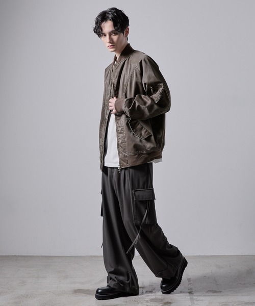 CLEL(クレイル)の「【CLEL】Vintage Design Short MA-1 Blouson/ヴィンテージ デザイン ショートMA-1ブルゾン(ブルゾン・メンズ・ブラウン/チャコールグレー/ブラック・L/M/S/XS)」の8枚目の写真