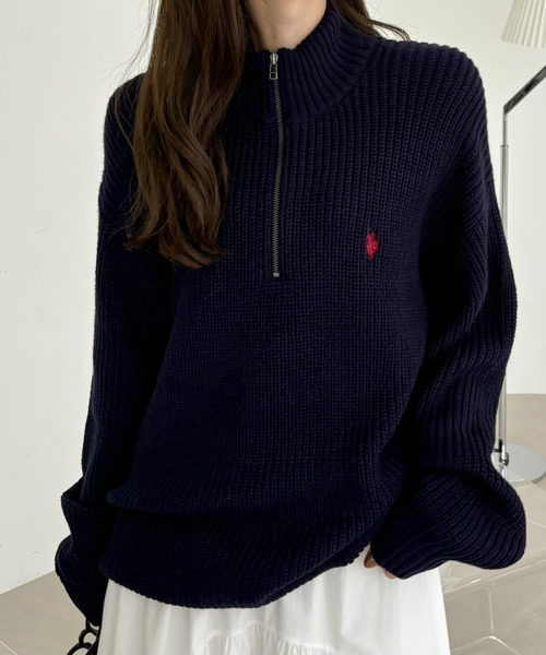 U.S. POLO ASSN.(ユーエスポロアッスン)の「【累計お気に入り数5万件突破!大人気厚手ニット】Ada./U.S. POLO ASSN./ユーエスポロアッスン ハーフジップニット(ニット/セーター・レディース・アイボリー/ブラック/ベージュ/イエロー/ネイビー/ダークブルー/グレー/オートミール・M/L)」の16枚目の写真