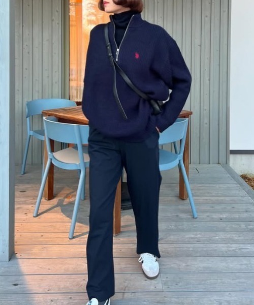U.S. POLO ASSN.(ユーエスポロアッスン)の「【累計お気に入り数5万件突破!大人気厚手ニット】Ada./U.S. POLO ASSN./ユーエスポロアッスン ハーフジップニット(ニット/セーター・レディース・アイボリー/ブラック/ベージュ/イエロー/ネイビー/ダークブルー/グレー/オートミール・M/L)」の19枚目の写真