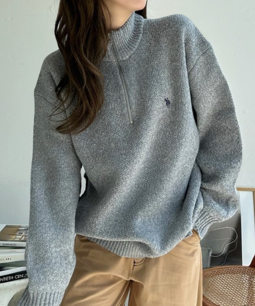 U.S. POLO ASSN.(ユーエスポロアッスン)の「【累計お気に入り数5万件突破!大人気厚手ニット】Ada./U.S. POLO ASSN./ユーエスポロアッスン ハーフジップニット(ニット/セーター・レディース・アイボリー/ブラック/ベージュ/イエロー/ネイビー/ダークブルー/グレー/オートミール・M/L)」の22枚目の写真
