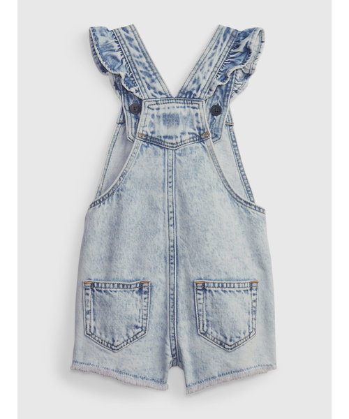 GAP(ギャップ)の「ウォッシュウェル フリル デニムショートオール (幼児)(サロペット/オーバーオール・キッズ・その他・18-24M/3 YRS/12-18M/2 YRS/4 YRS/5 YRS)」の3枚目の写真