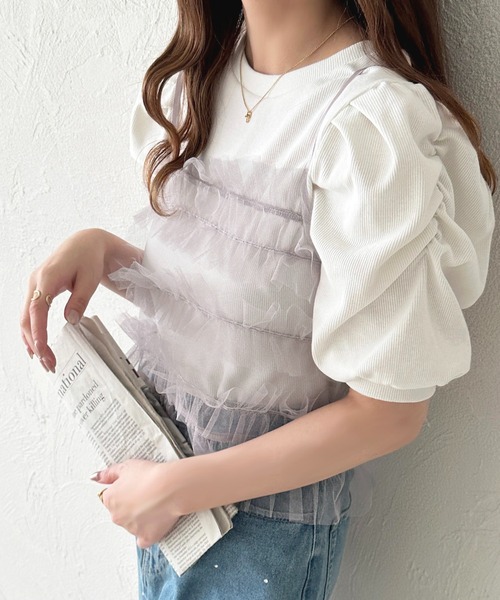 apres jour(アプレジュール)の「フリルベアバックリボンキャミセット【ZOZOTOWN限定アイテム】(アンサンブル・レディース・アイボリー/ブラック/チャコールグレー・フリー/X-LARGE)」の2枚目の写真