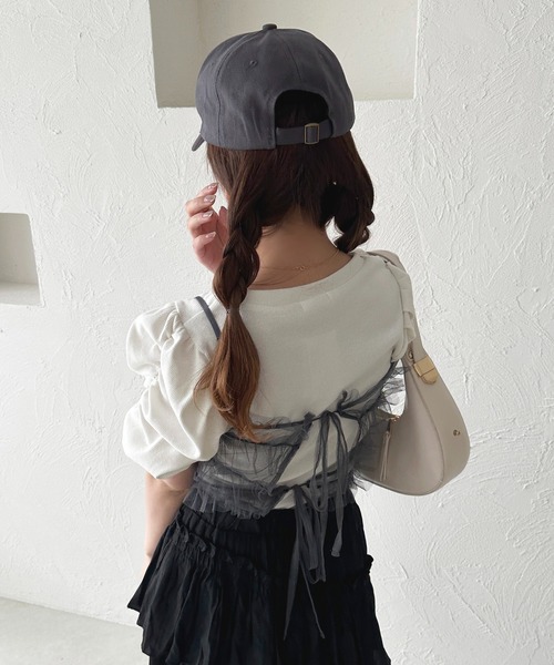 apres jour(アプレジュール)の「フリルベアバックリボンキャミセット【ZOZOTOWN限定アイテム】(アンサンブル・レディース・アイボリー/ブラック/チャコールグレー・フリー/X-LARGE)」の6枚目の写真