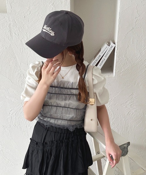 apres jour(アプレジュール)の「フリルベアバックリボンキャミセット【ZOZOTOWN限定アイテム】(アンサンブル・レディース・アイボリー/ブラック/チャコールグレー・フリー/X-LARGE)」の7枚目の写真