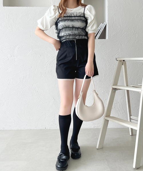 apres jour(アプレジュール)の「フリルベアバックリボンキャミセット【ZOZOTOWN限定アイテム】(アンサンブル・レディース・アイボリー/ブラック/チャコールグレー・フリー/X-LARGE)」の10枚目の写真