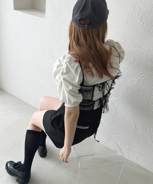 apres jour(アプレジュール)の「フリルベアバックリボンキャミセット【ZOZOTOWN限定アイテム】(アンサンブル・レディース・アイボリー/ブラック/チャコールグレー・フリー/X-LARGE)」の15枚目の写真