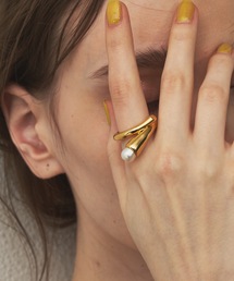 【金属アレルギー対応】bud pearl ring (パールデザインリング)