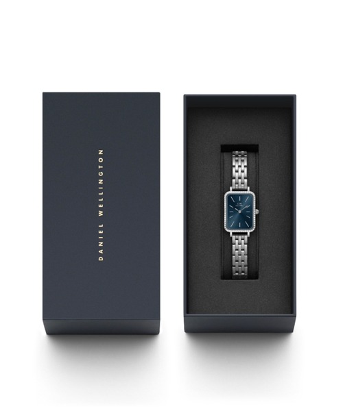 Daniel Wellington(ダニエルウェリントン)の「Quadro Bezel 5-Link 20*26mm(アナログ腕時計・レディース・ホワイト×シルバー/シルバー×ブルー・ONE SIZE)」の3枚目の写真