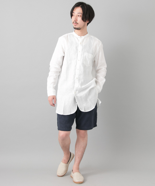 URBAN RESEARCH(アーバンリサーチ)の「UR リネンバンドロングカラーシャツ(シャツ/ブラウス・メンズ・ネイビー/ホワイト・MEDIUM/LARGE)」の12枚目の写真