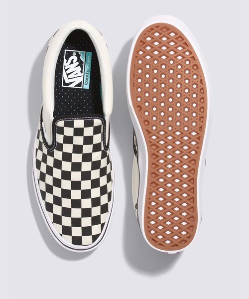 VANS(バンズ)の「コンフィクッシュ スリッポン / UA ComfyCush Slip- (CLASSIC) C VN0A3WMDVO41(スリッポン・メンズ・ブラック×ホワイト・10/9.5/9/8.5/8/7.5/7/6.5/6/5.5/5/4.5/4)」の6枚目の写真