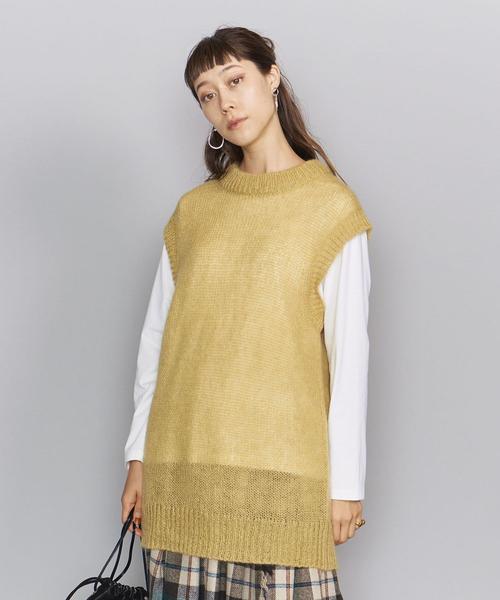 BEAUTY&YOUTH UNITED ARROWS(ビューティーアンドユースユナイテッドアローズ)の「BY モヘヤナイロンカラーベストо(ニット/セーター・レディース・コバルトブルー/その他1/イエロー・FREE)」の9枚目の写真