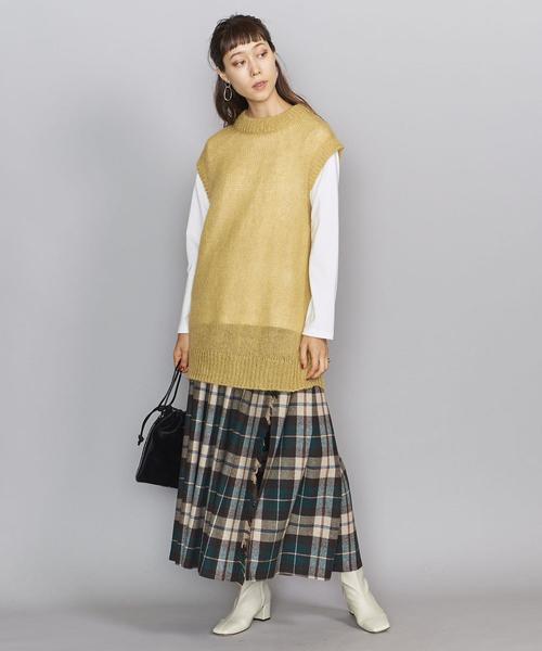 BEAUTY&YOUTH UNITED ARROWS(ビューティーアンドユースユナイテッドアローズ)の「BY モヘヤナイロンカラーベストо(ニット/セーター・レディース・コバルトブルー/その他1/イエロー・FREE)」の8枚目の写真
