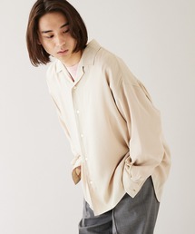 【ZOZO限定】Open Collar satin SH / オープンカラー サテンシャツ