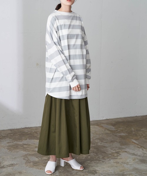 Dickies(ディッキーズ)の「Dickies ディッキーズ 別注 限定 TCツイルタック入りロングフレアスカート(スカート・レディース・ブラック/ベージュ/ネイビー/ブラウン/オフホワイト/オリーブ・FREE)」の15枚目の写真