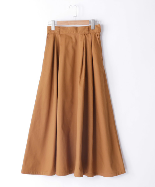 Dickies(ディッキーズ)の「Dickies ディッキーズ 別注 限定 TCツイルタック入りロングフレアスカート(スカート・レディース・ブラック/ベージュ/ネイビー/ブラウン/オフホワイト/オリーブ・FREE)」の11枚目の写真