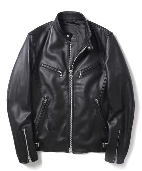 JACKROSE(ジャックローズ)の「UK ラムレザーシングルライダース TYPE-2(ライダースジャケット・メンズ・ブラック・S/M/XL/L)」の1枚目の写真
