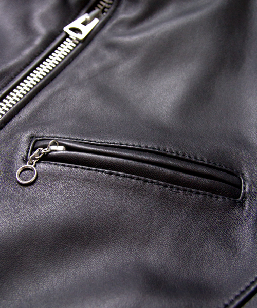 JACKROSE(ジャックローズ)の「UK ラムレザーシングルライダース TYPE-2(ライダースジャケット・メンズ・ブラック・S/M/XL/L)」の4枚目の写真