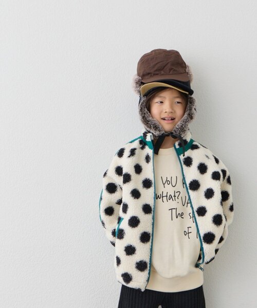 CIAOPANIC TYPY(チャオパニックティピー)の「【KIDS】【ユニセックス】総柄ボアブルゾン《ジュニアサイズあり》(ブルゾン・キッズ・アイボリー/ネイビー/グレー/グリーン・XX-LARGE/X-LARGE/LARGE/SMALL/MEDIUM)」の12枚目の写真