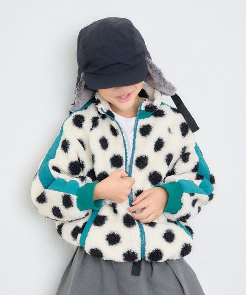 CIAOPANIC TYPY(チャオパニックティピー)の「【KIDS】【ユニセックス】総柄ボアブルゾン《ジュニアサイズあり》(ブルゾン・キッズ・アイボリー/ネイビー/グレー/グリーン・XX-LARGE/X-LARGE/LARGE/SMALL/MEDIUM)」の13枚目の写真