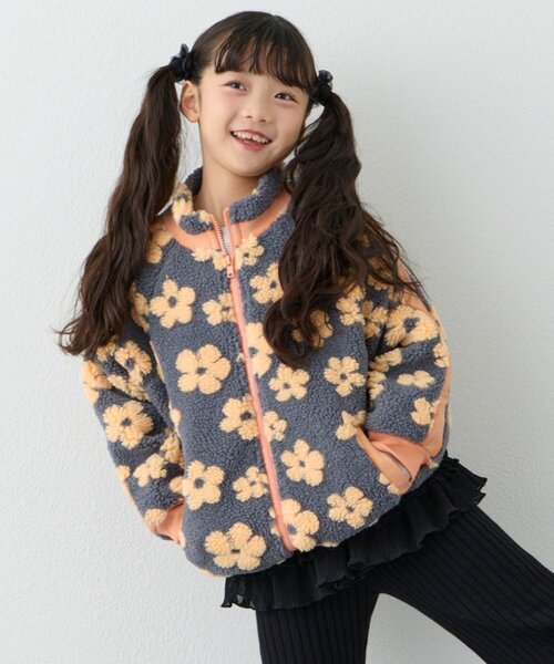 CIAOPANIC TYPY(チャオパニックティピー)の「【KIDS】【ユニセックス】総柄ボアブルゾン《ジュニアサイズあり》(ブルゾン・キッズ・アイボリー/ネイビー/グレー/グリーン・XX-LARGE/X-LARGE/LARGE/SMALL/MEDIUM)」の19枚目の写真