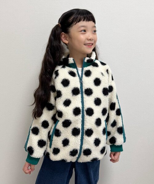 CIAOPANIC TYPY(チャオパニックティピー)の「【KIDS】【ユニセックス】総柄ボアブルゾン《ジュニアサイズあり》(ブルゾン・キッズ・アイボリー/ネイビー/グレー/グリーン・XX-LARGE/X-LARGE/LARGE/SMALL/MEDIUM)」の22枚目の写真