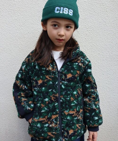 CIAOPANIC TYPY(チャオパニックティピー)の「【KIDS】【ユニセックス】総柄ボアブルゾン《ジュニアサイズあり》(ブルゾン・キッズ・アイボリー/ネイビー/グレー/グリーン・XX-LARGE/X-LARGE/LARGE/SMALL/MEDIUM)」の5枚目の写真