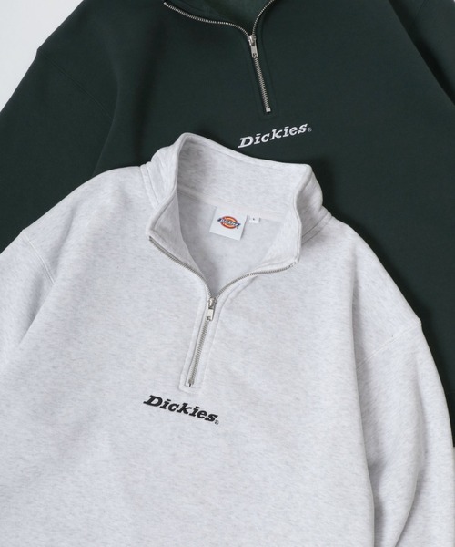 Dickies/ディッキーズ 別注 オーバーサイズ 裏起毛 ロゴ ワンポイント刺繍 ハーフジップ スウェット トレーナー/長袖 トップス プルオーバー/レディース メンズの1枚目の写真