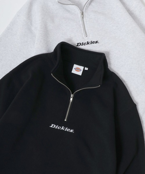 Dickies/ディッキーズ 別注 オーバーサイズ 裏起毛 ロゴ ワンポイント刺繍 ハーフジップ スウェット トレーナー/長袖 トップス プルオーバー/レディース メンズの3枚目の写真