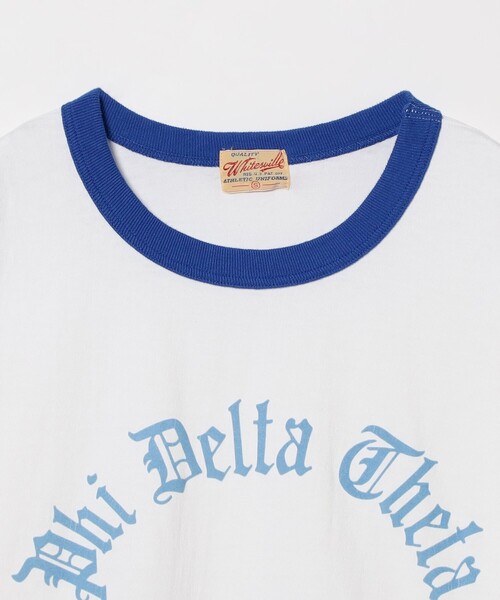 WHITESVILLE(ホワイツビル)の「WHITESVILLE / RINGER T-shirt(Tシャツ/カットソー・レディース・ネイビー/オフホワイト・SMALL)」の4枚目の写真