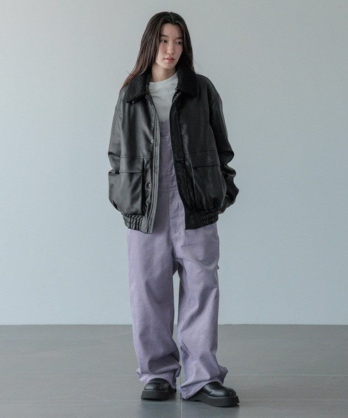 LOWRYS FARM(ローリーズファーム)の「【LFM(U)】フェイクレザーボアジャケット 571332(ブルゾン・メンズ・ブラック・MEDIUM/LARGE)」の2枚目の写真
