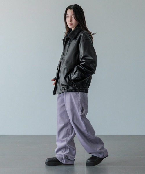 LOWRYS FARM(ローリーズファーム)の「【LFM(U)】フェイクレザーボアジャケット 571332(ブルゾン・メンズ・ブラック・MEDIUM/LARGE)」の3枚目の写真