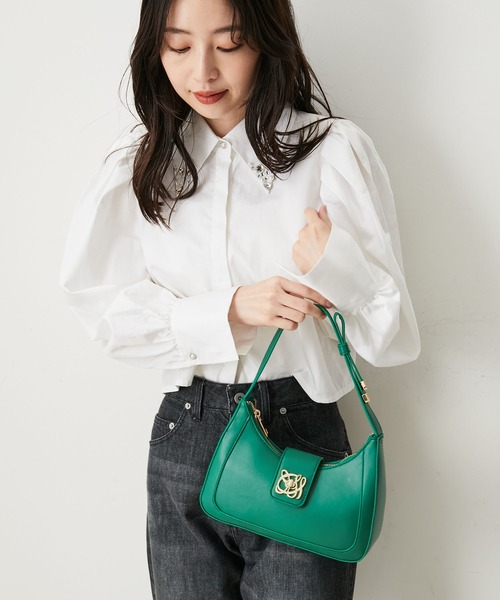 VIS(ビス)の「【180℃美人見え】ハンドルリボンワンショルダーバッグ(ハンドバッグ・レディース・グリーン/キナリ/ブラック・FREE)」の9枚目の写真
