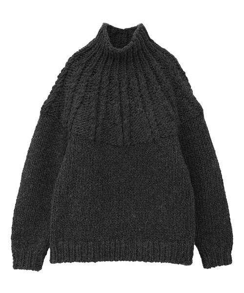 CLANE(クラネ)の「【CLANE/クラネ】CHUNKY CABLE HAND KNIT TOPS/チャンキーケーブルハンドニットトップス(ニット/セーター・レディース・ブルー/アイボリー/グレー・1)」の1枚目の写真