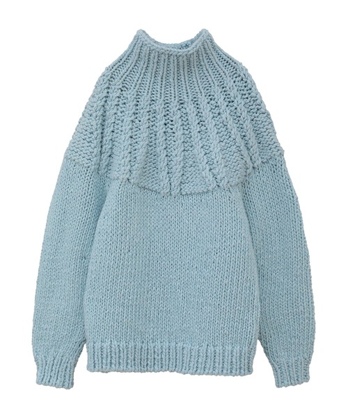 CLANE(クラネ)の「【CLANE/クラネ】CHUNKY CABLE HAND KNIT TOPS/チャンキーケーブルハンドニットトップス(ニット/セーター・レディース・ブルー/アイボリー/グレー・1)」の3枚目の写真