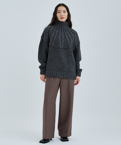 CLANE(クラネ)の「【CLANE/クラネ】CHUNKY CABLE HAND KNIT TOPS/チャンキーケーブルハンドニットトップス(ニット/セーター・レディース・ブルー/アイボリー/グレー・1)」の6枚目の写真