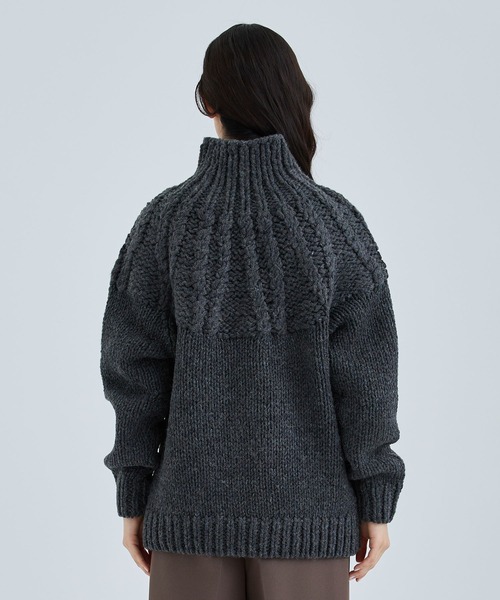 CLANE(クラネ)の「【CLANE/クラネ】CHUNKY CABLE HAND KNIT TOPS/チャンキーケーブルハンドニットトップス(ニット/セーター・レディース・ブルー/アイボリー/グレー・1)」の9枚目の写真