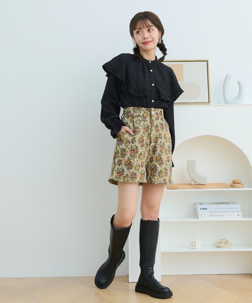 paravion(パラビオン)の「ゴブランショートパンツ(その他パンツ・レディース・ブラック/アイボリー・FREE)」の17枚目の写真