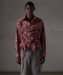 【GRANCY】Shirring Design Bleach Check Shirt / シャーリングデザインブリーチチェックシャツ