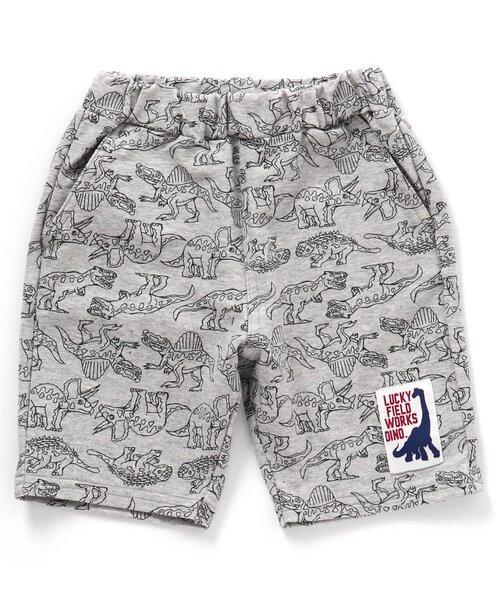 F.O.KIDS(エフオーキッズ)の「恐竜総柄カットソーハーフパンツ 5分丈(その他パンツ・キッズ・カーキ/グレー/ベージュ・90/120/130/80/140/95/110/100)」の1枚目の写真