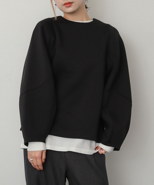 SENSE OF PLACE by URBAN RESEARCH(センスオブプレイスバイアーバンリサーチ)の「コクーンスリーブカットトップ(Tシャツ/カットソー・レディース・アイボリー/ブラック/レッド/ネイビー・ONE)」の1枚目の写真