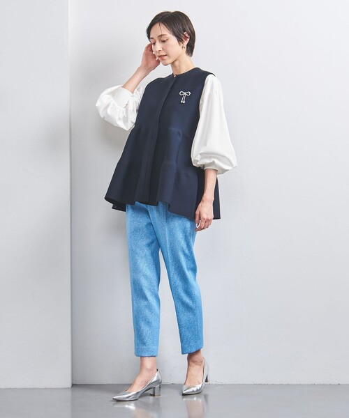 UNITED ARROWS(ユナイテッドアローズ)の「ポンチ バルーンスリーブ カットソー(Tシャツ/カットソー・レディース・ホワイト/ライトピンク/ブラック・FREE)」の6枚目の写真